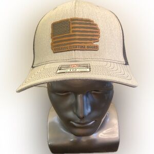 Flag Patch Working Overtime Hours Hat SnapBack Richardson 112 Heathered Gray